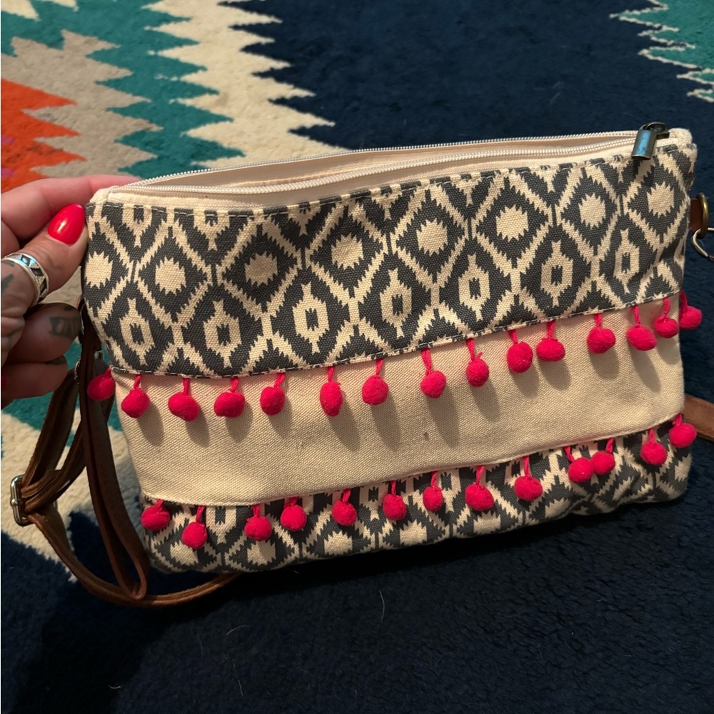 White boho crossbody bag